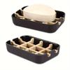 1Pcs Wooden Soap Dish Drain Soap Tray Sink Holder Soap Rack For Bathroom Multifunctional Storage Rack Household Bathroom Supply