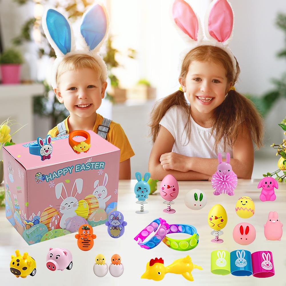 120Pcs Prefilled Easter Eggs Easter Basket Stuffers with Assorted Toys Filled Easter Egg Gift Easter Egg Toy for Kids Toddlers