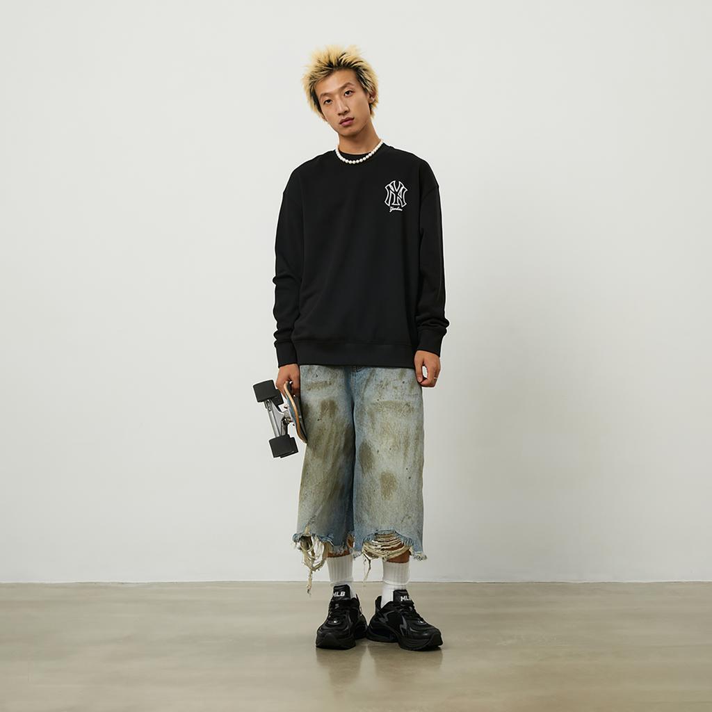 New MLB New York Yankees Basic Collection 24FW American Vintage Sweatshirt Unisex Black 3AMTB9744-50BKS