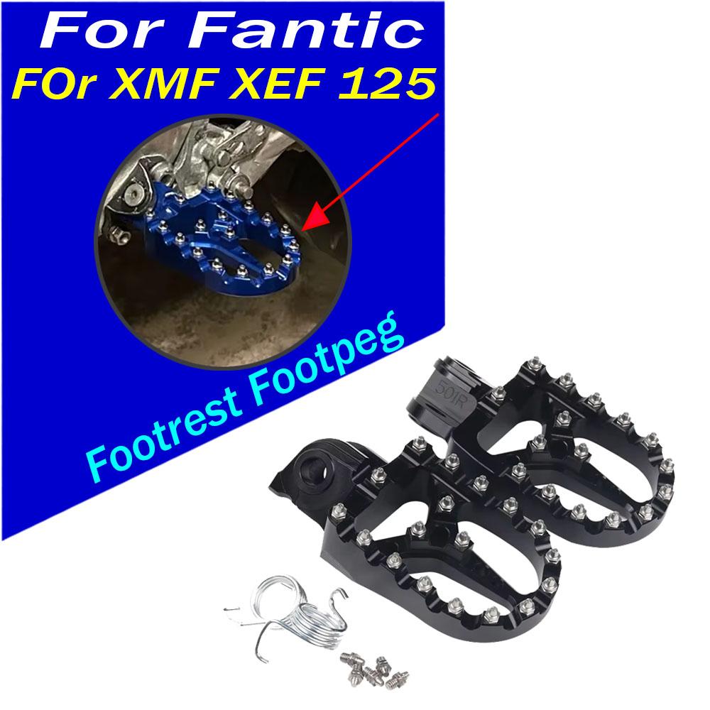 For Fantic XMF XEF 125 X MF X EF Motorcycle Accessories Footrest Footpeg Foot Pegs Rest Foot Pedals Wide Fat Roating Foot Pegs