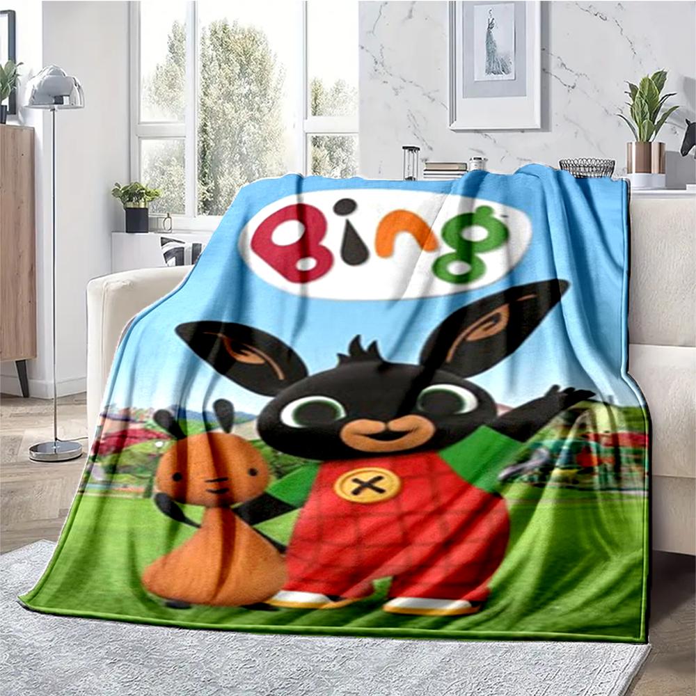 Bing Theme Printed Blanket - Perfect for Couch, Bed, Travel & Outdoor Use | Machine Washable, Cozy & Durable.