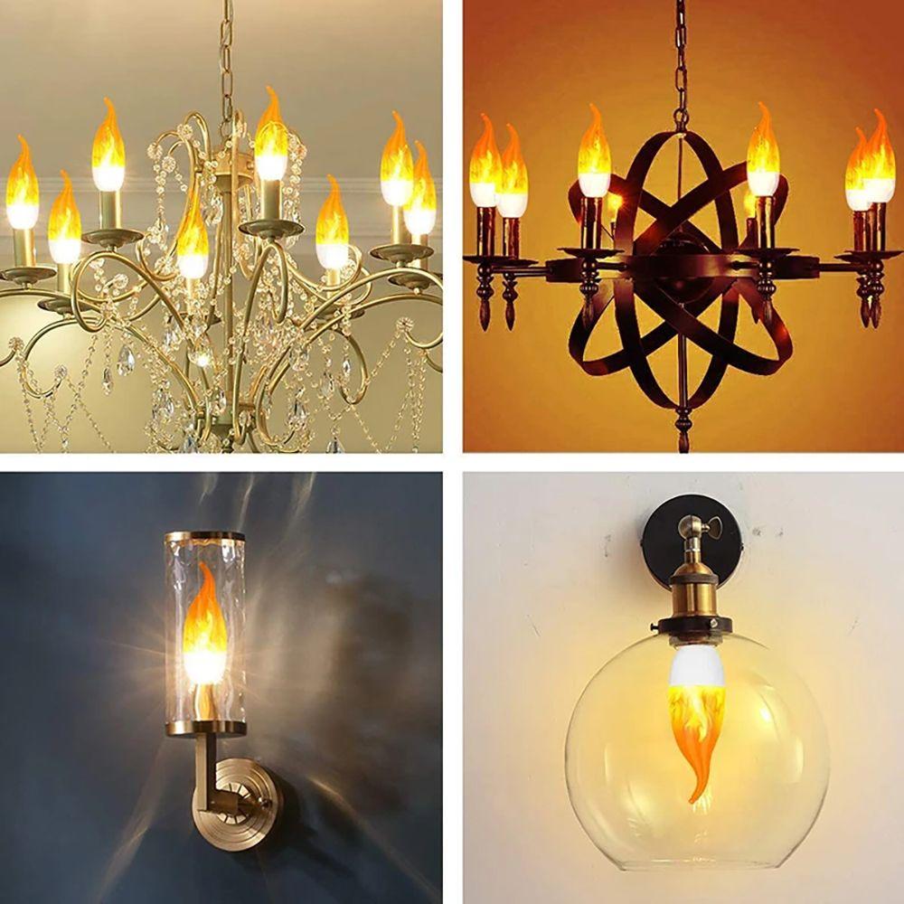 Dynamic E14 E27 AC85-265V Flame Lamp Flame Effect Light Bulb Atmosphere Lamp Candle Light