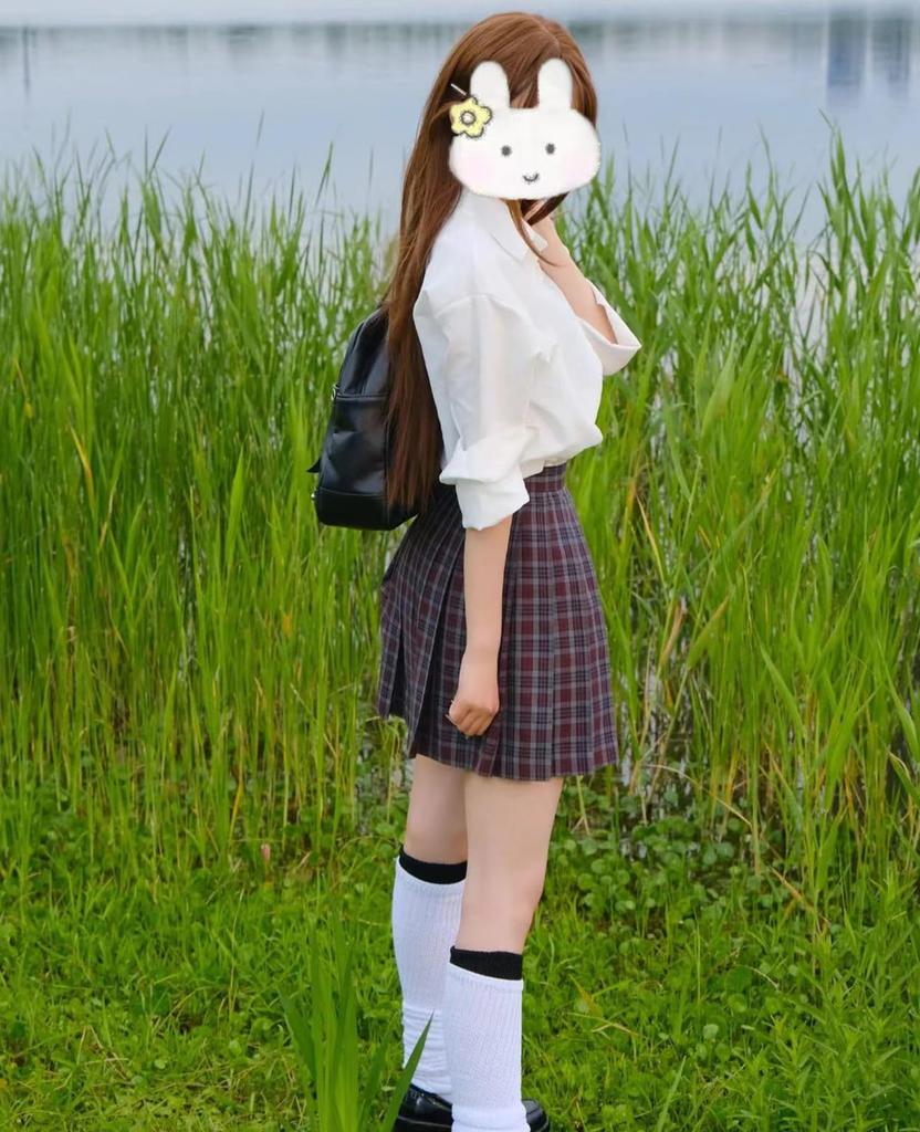 QOOLY Cute Sleeveless Knit Sweater Set for Junior High School Perfect for and Khaki Long Size Students, Welcome/Farewell Parties, Graduations, More.