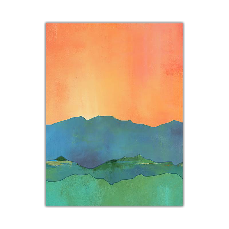 

Абстрактные красочные пейзажи, холст, живопись, скандинавские постеры с горным озером, принт, современные настенные панно для спальни, настенное искусство 21x30cm No Frame