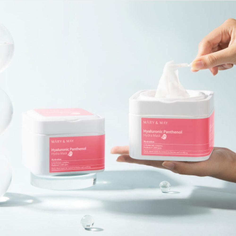 Mary&May Hyaluronics Panthenol Hydra Mask 30 Sheets Daily Pull-out Mask Pack for Deep Hydration & Barrier Care