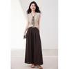 Elegant V-Neck Linen Blend Knit Top and Pants Set