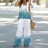 Sommer Casual Damen bedrucktes ärmelloses Oberteil elastische Hose mit hoher Taille zwei Sets