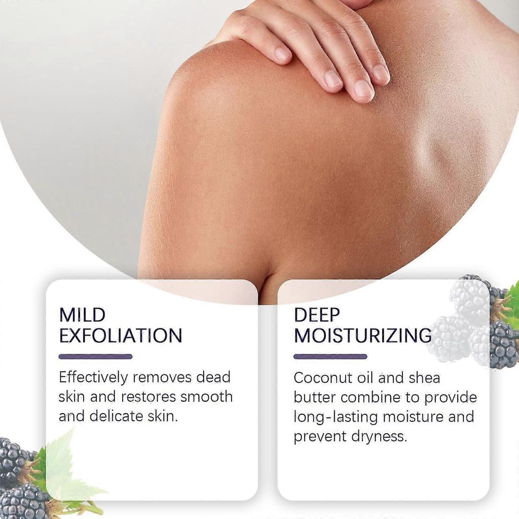 Eelhoe Blackberry Sugar Body Scrub Cream Gentle Cleansing Exfoliating Smooth Skin Hydrating Moisturizing Scrub