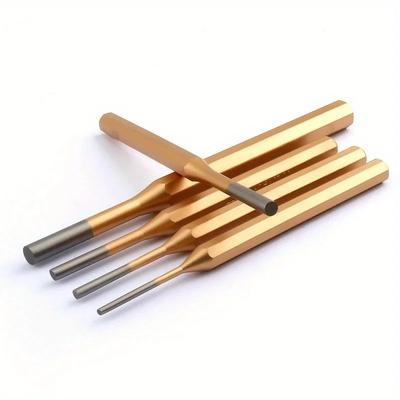 High-carbon Steel High Hardness Cylindrical Impact Percussion Punch Needle Fitter Punching Round Chisel 3/4/5/6/7mm