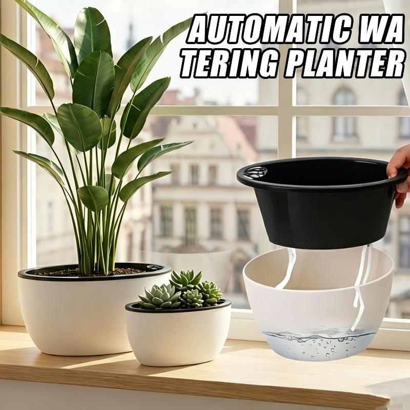 Self Watering Flower Pots Drainage Hole Plant Planters Clear Reservoir Saucer Breathable Root Protection Home Garden Accessories