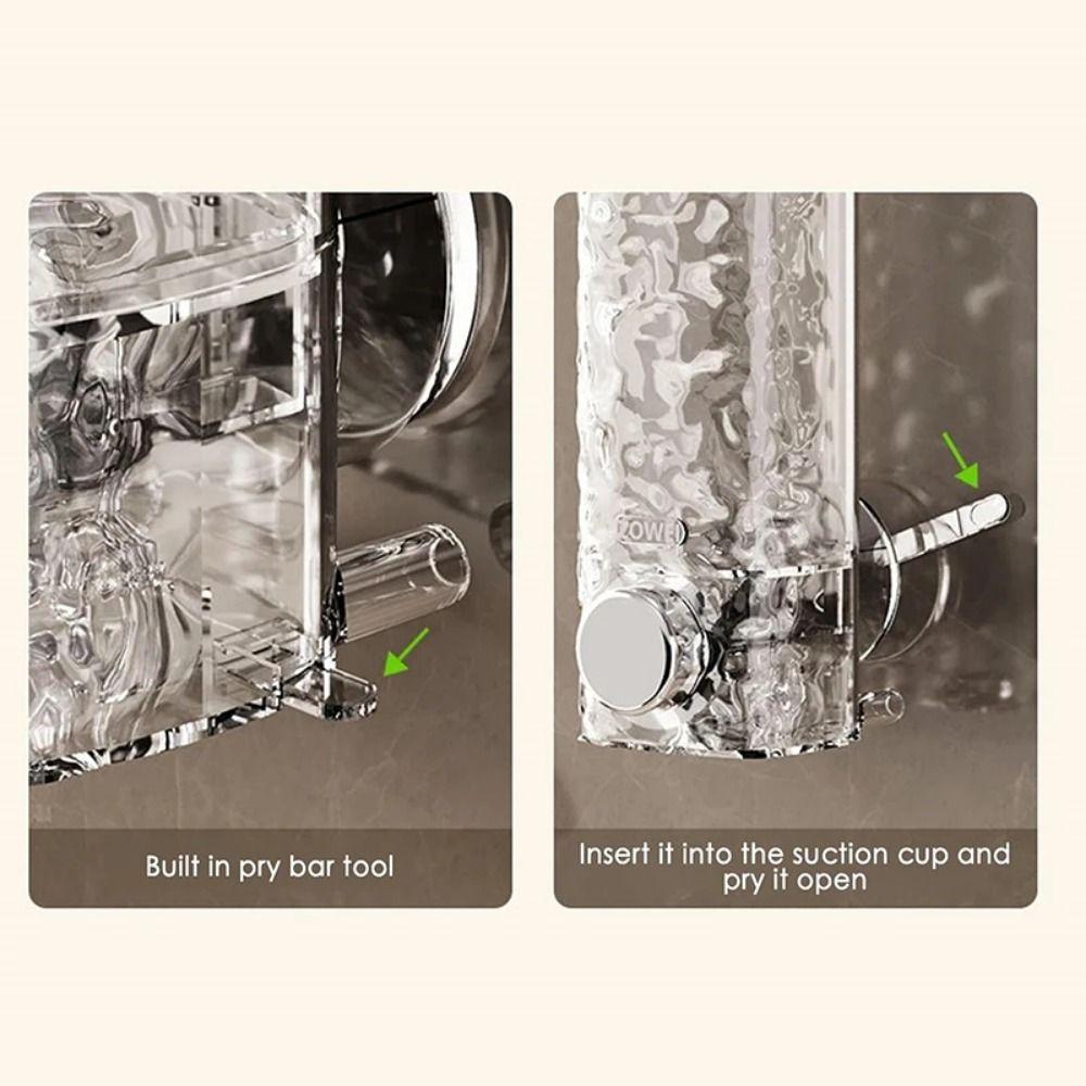 Manual Press Refillable Soap Jar Suction Cup Lotion Soap Container  Hotel Use