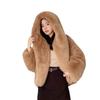 Abrigo con Capucha de Piel Sintética para Mujer 2025 Invierno Grueso Cálido Ropa de Abrigo Estilo Chic Urbano