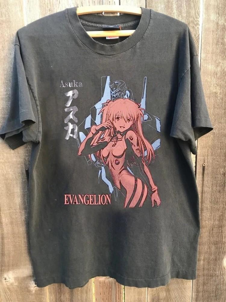 

Remake Neon Genesis Evangelion t shirt Charcoal tee Asuka Tshirt S-5XL Unisex T-Shirt XL