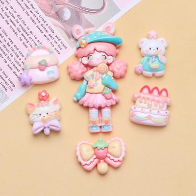 Série Cœur Rose: Boucles de chaussures en résine crème & Accessoires de bijoux DIY