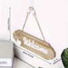 Vintage Welcome Sign Hanging Decor with Small Heart Ornament Home Kitchen Bathroom Living Room Bedroom Restaurant Outdoor Use