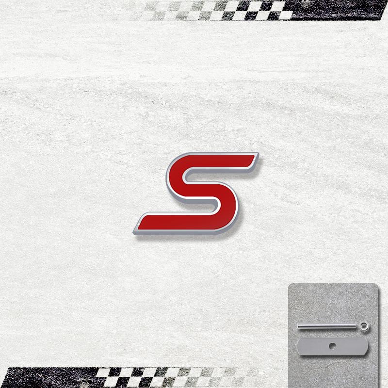 3D Car Sticker S Head Front Grille Badge Metal Decal Emblem Accessories