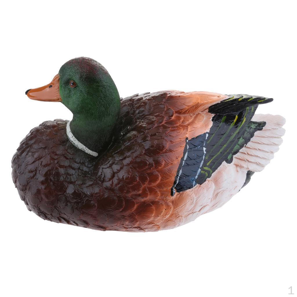 Beauty Resin Mallard Ducks Outdoor Garden Ornament Small Animals Collectible Left