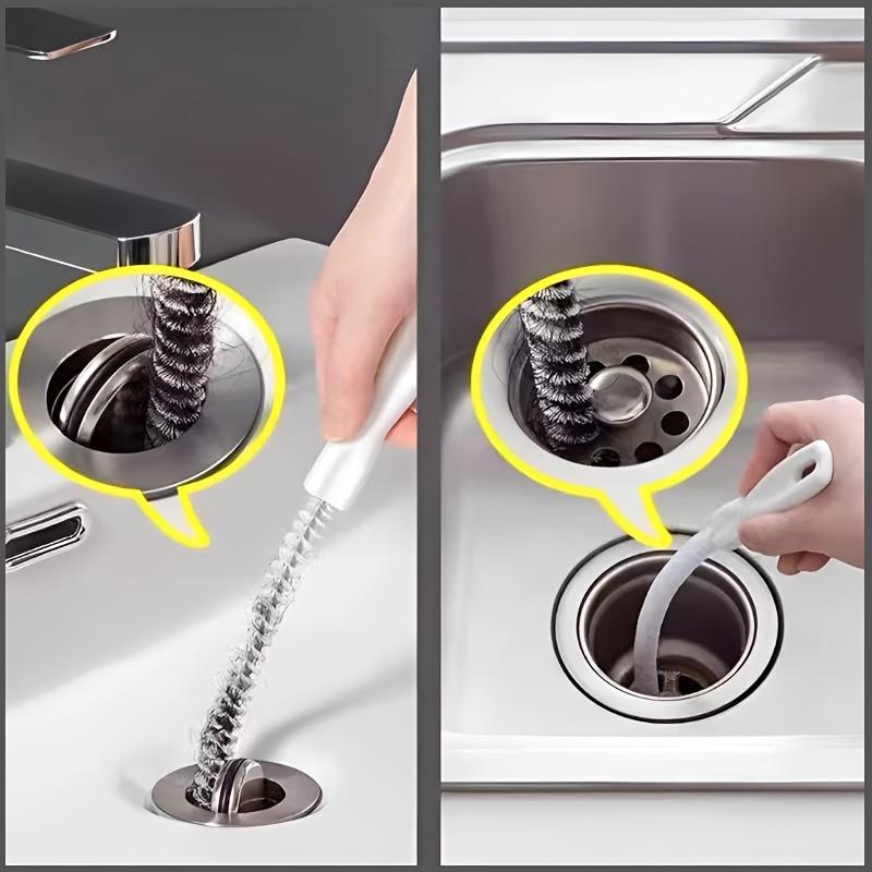 1-11pc Pipe Dredging Brush Sink Drain Cleaning Brush Bathroom Hair Drain Remover Tool Bendable Sink Kitchen Clog Plug Hole Brush