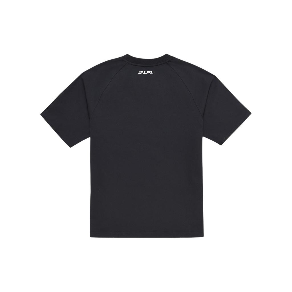 Li Ning Electronic Sports Series EDG Team Classic Comfortable Letter Print Fitted Short Sleeve T-Shirt Unisex T-Shirts Black ATSU671-1