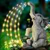 Yousheng Solar Elefant Gartenornament mit Wasserdichter IP65 Solarleuchte Harzstatue für Außen Terrasse Rasen Balkon Dekor Einzigartiges Muttertagsgeschenk