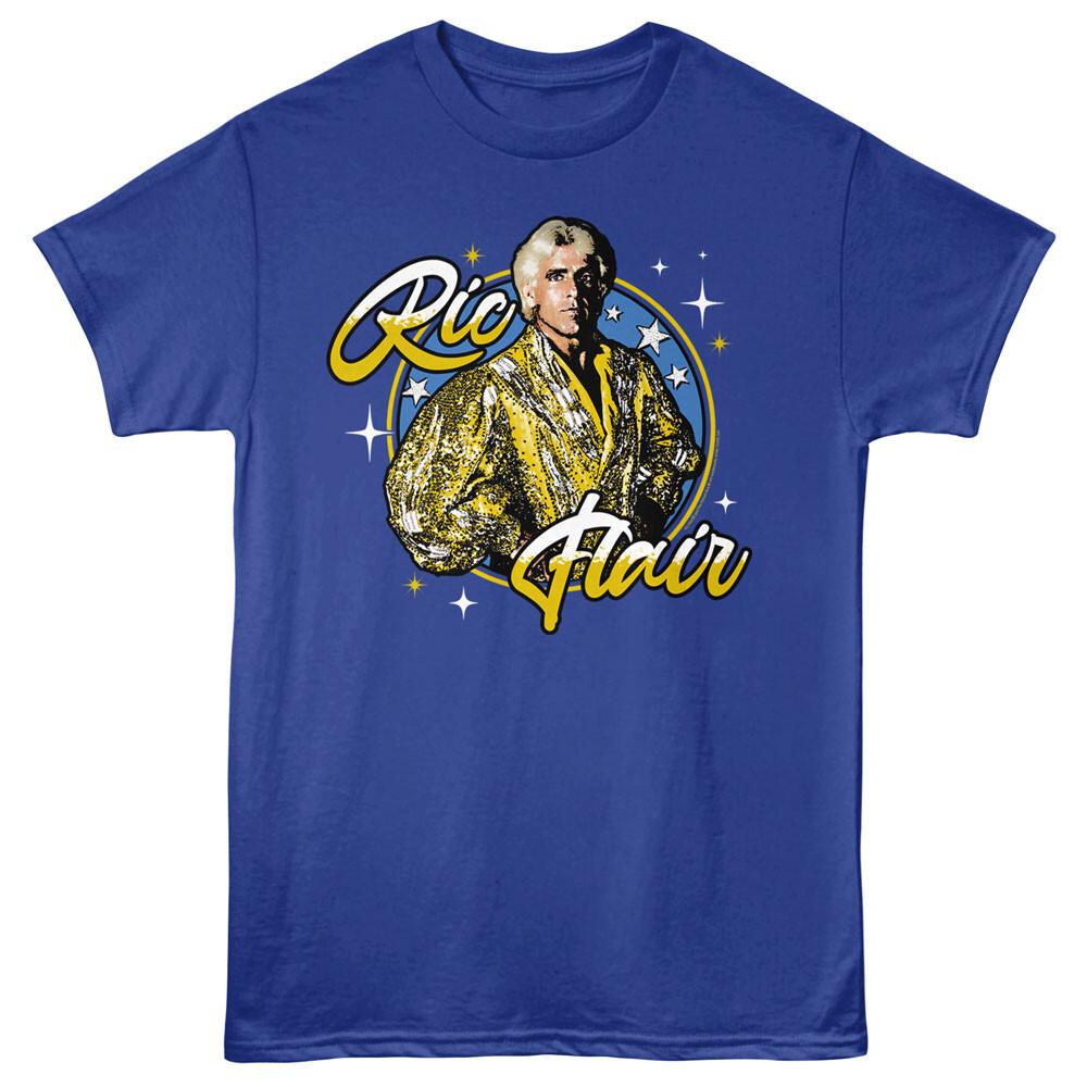 Ric Flair Gold Robe Circle Photo Sparkle Stars Wrestling Legend Men T Shirt XXL
