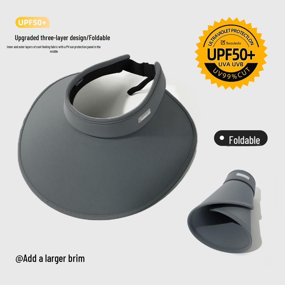 Dámsky skladací letný klobúk so širokou strieškou na ochranu pred UV žiarením s krytom na tvár.