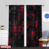Flat Printing Drapes Geometric Cubes Durable Polyester Fabric Without Electricity Family Party Applies Daily Curtains Set Of 2 Made