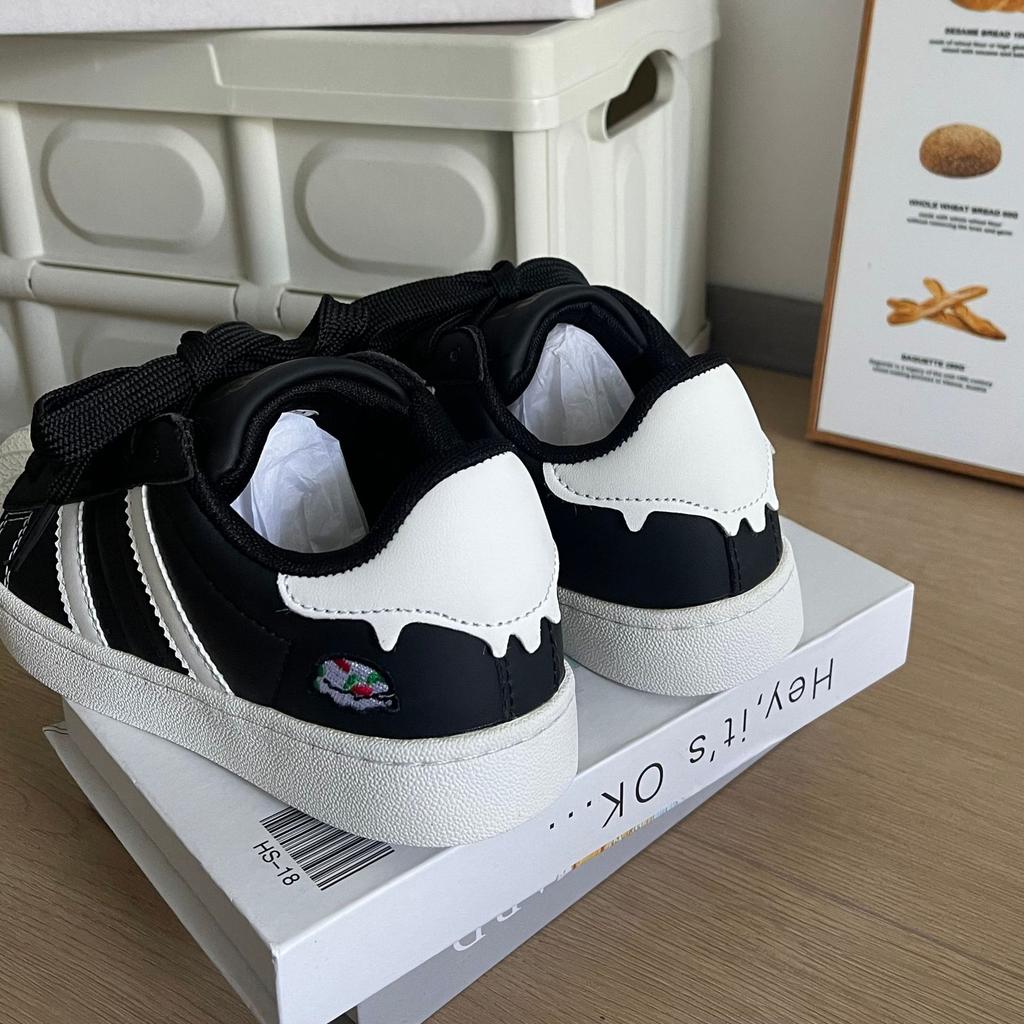 Summer new chic student black and white shell head sneakers casual skateboard shoes