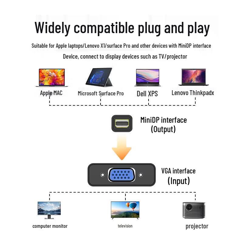 Shengwei Mini DisplayPort To VGA Adapter