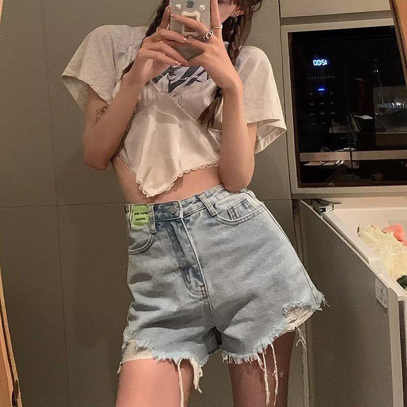 

Trendy Women s High-Waisted A-line Denim Shorts: Slimming Summer 2026 Collection XL