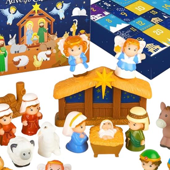 Nativity Advent Calendar Little People Collectibles Religious Christmas Countdown Calendar Christian Advent Calendar Gift for Kids Teens Families