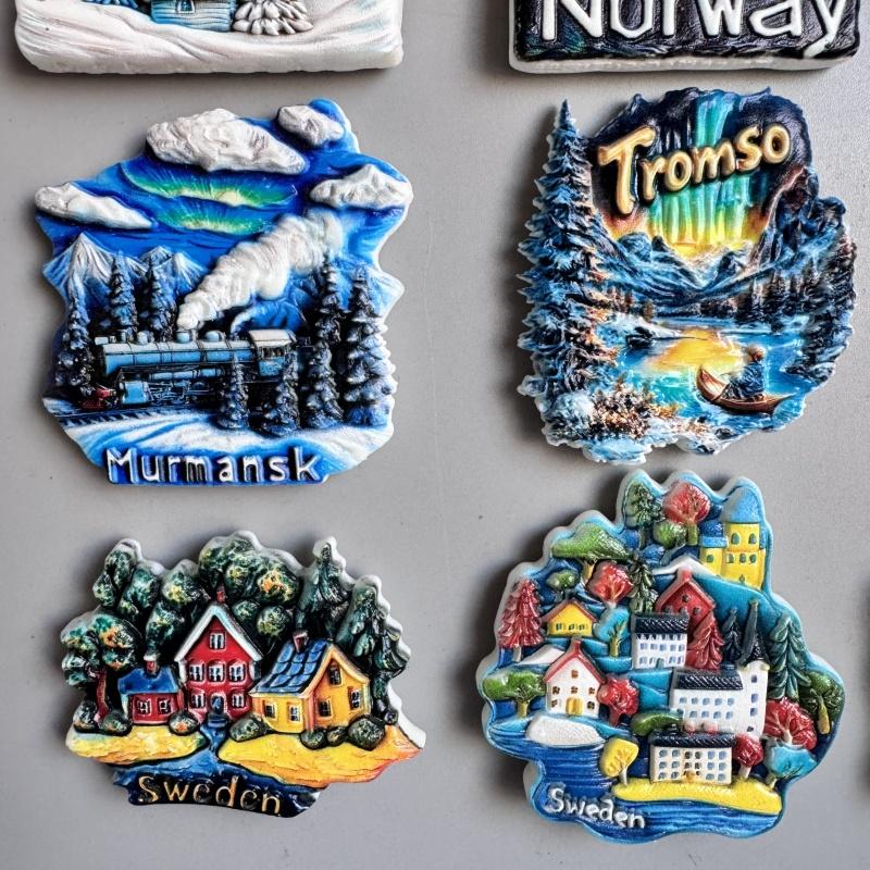Magneți de frigider Norvegia Finlanda Suedia Islanda Tromso Murmansk Insulele Feroe Suveniruri turistice Autocolante pentru frigider
