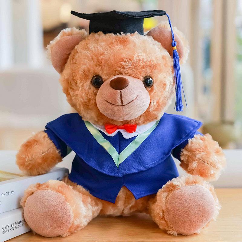 Graduation Gift University Doctorate Master's Bear Doll Teddy Bear Plush Toy Printed Gift Gift for Classmates