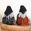 Haunting Halloween Decorative Witch Broom Personalized Fabric and Wood Witch Broom Sculpture for Halloween Celebration
