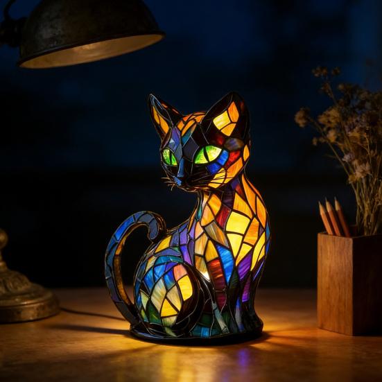 3D Rainbow Pony LED Night Light Handmade Resin Dog Lamp USB-Powered Ambient Lighting for Bedroom Desk Energy-Saving Gift for Pet Lovers & Home Decor