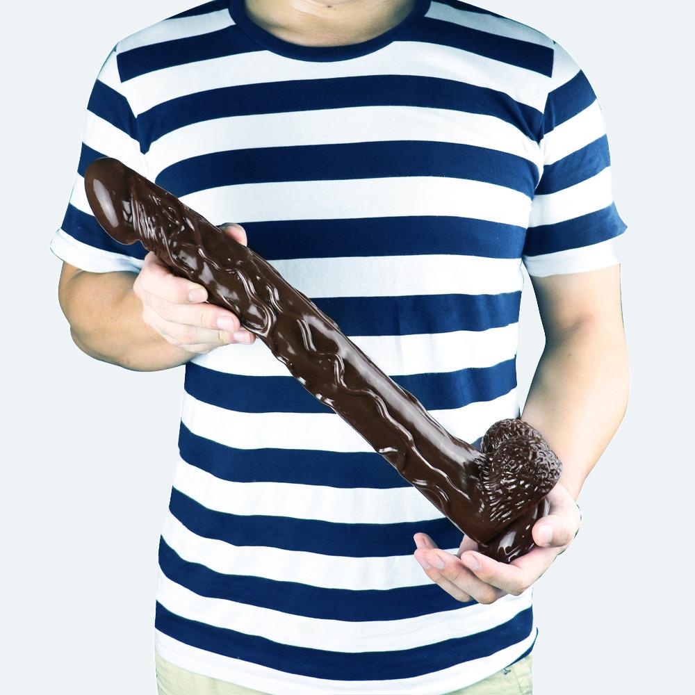 Brown 42cm Skin Sensation Realistic Dildos Soft Big Penis Powerful Suction Cup Dildo Sex Toys for Woman and Man 18+  dildo