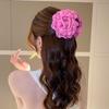Korean Fashion Flower Hair Clip: Sweet Girl Shark Claw for Updos - Fresh, Stylish Hair Accessory
