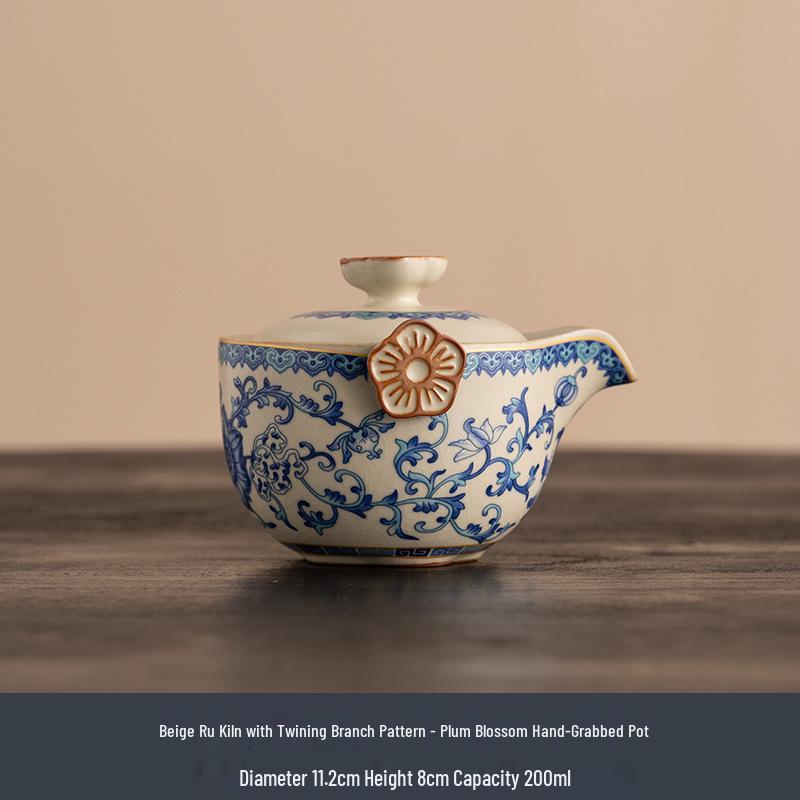 Qinghua Ru Kiln Ceramic Tea Caddy - High-End Moisture-Proof Storage for Green, White, and Pu-erh Tea, Chinese Style Sealed Jar