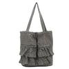 Check Pattern Tote Bag Lace Trim Street Daily Bag Multi-Way Shoulder Bag Large Capacity Large Capacity Handbag For Daily School
