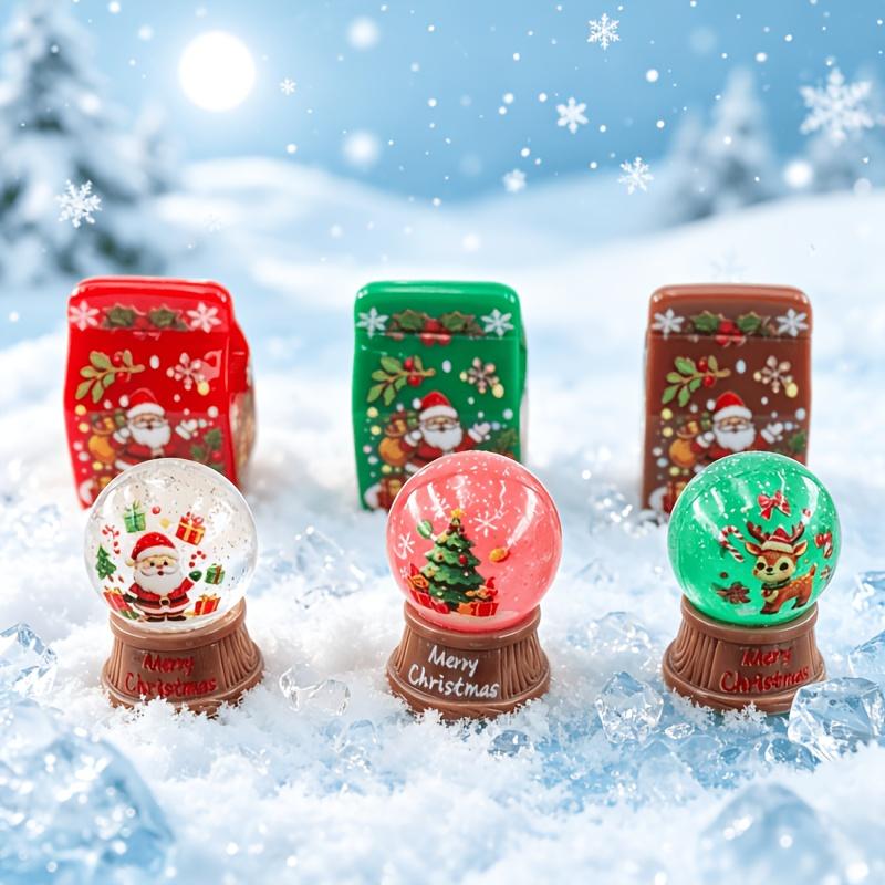 8Pc Christmas Mini Ornament Set: Crystal Balls, Gift Boxes, Tree & Elk. Perfect for Micro Scenes, Home, Car & Desk Decor.