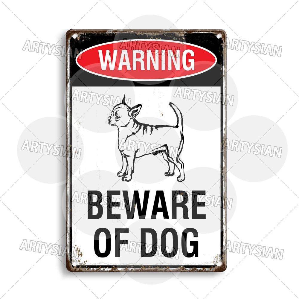 Beware Of Dogs Metal Sign Bichon Bulldog Schnauzer Pit Bull Shar Pei Chihuahua Maltese Greyhound Cairn Staffordshire Great Dane