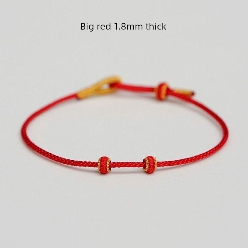 

Ремешок для переноски Красный веревочный браслет Полуфабрикаты Тонкая нить Золотые бусины на удачу Носить украшение Сделай сам Ручная работа Плетеная веревка Бутик Red 1.8mm