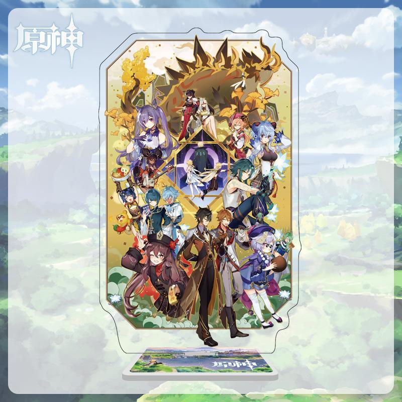 16cm Height  Acrylic Large Stand-up Display Featuring Characters From Mondstadt, Liyue, and Inazuma In Genshin Impact