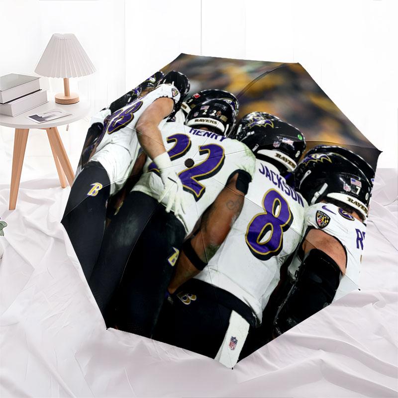 Baltimore Ravens Players Pattern, Automatic Folding Umbrella, Portable and Foldable Design, 8 Ribs, a Christmas or Birthday Gift.