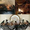 Halloween Gauze 5m Creepy Gauze Cloth Haunted House Doorway Outdoor Black Curtain Halloween Party Hanging Decorations