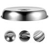 2 Pcs Vegetable Cover Cheese Grill Kitchen Cooking Hood Steak Food Round Dish Bakeware Tool Stainless Steel Household