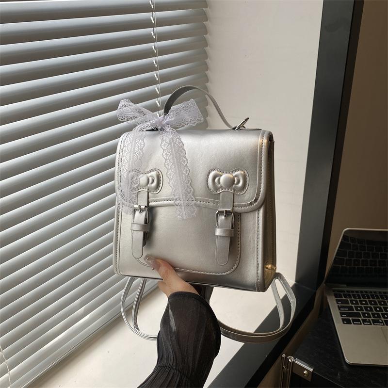 Daily Commute College Style Backpack Summer Fashion Sweet Bow Versatile Portable Shoulder Messenger Bag