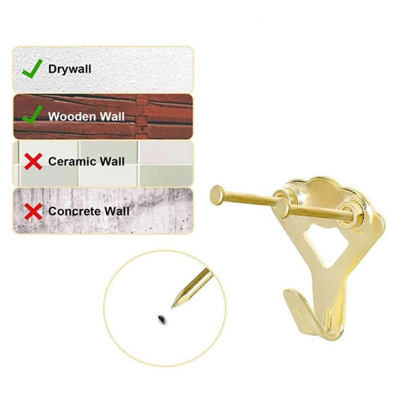 Ganci per Quadri 60 Pezzi Kit Robusto per Appendere Quadri Ganci per Quadri Chiodi per Appendere Quadri per Cartongesso Parete in Legno