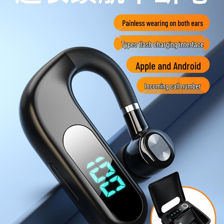 2025 New Wireless Bluetooth Earphone with Extended Standby & HD Calls - Single Ear Hook for Drivers
