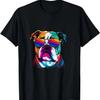 Funny Multicolor English Bulldog Face T-Shirt